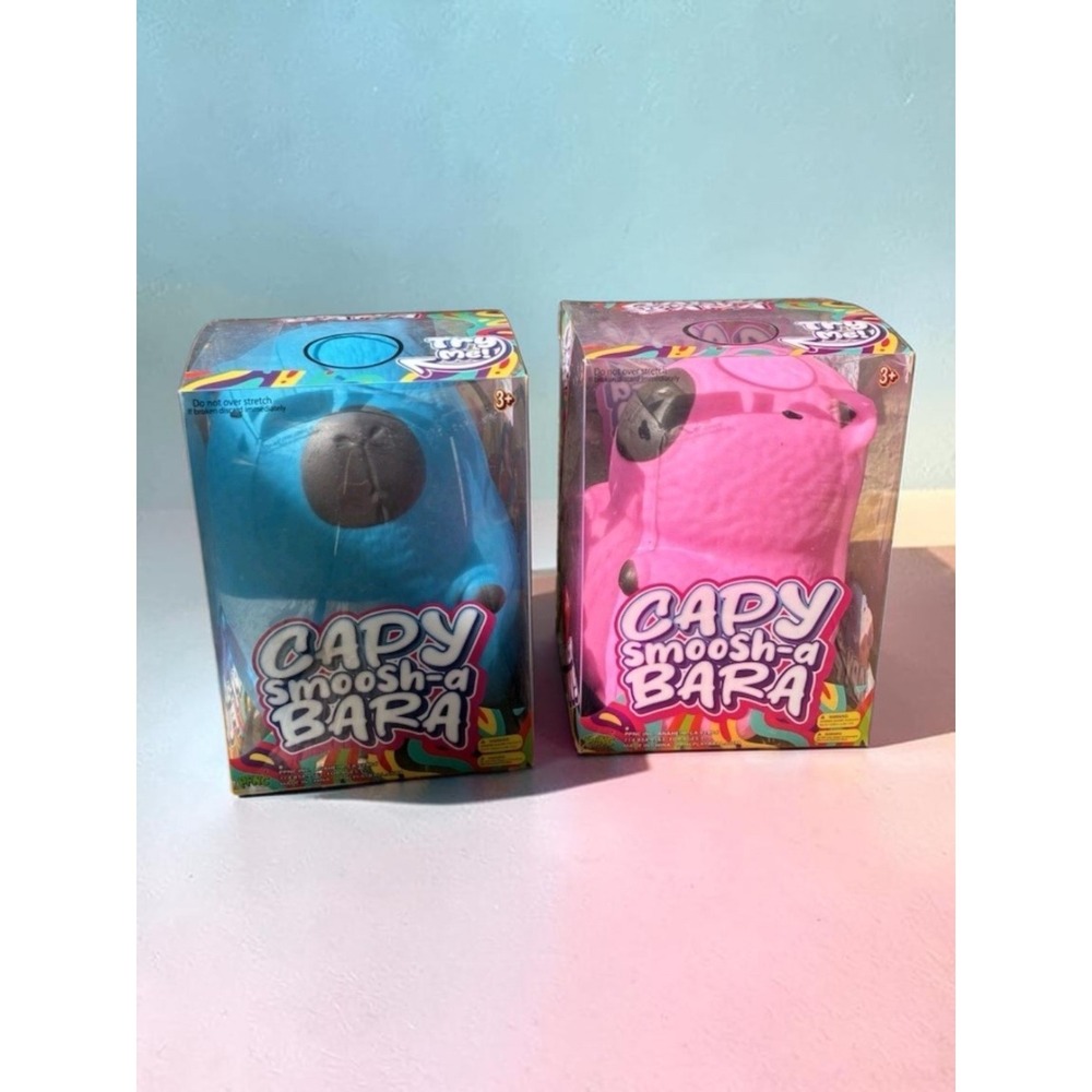 Capy Smoosh-a-Bara Stretchy Sensory Fidget Toy Set Blue Pink PPNC 2-Pack New